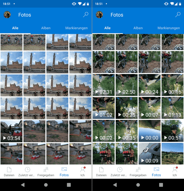 OneDrive Fahrrad Apps Android