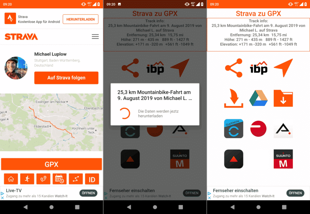 Strava to GPX relive strava funktioniert nicht