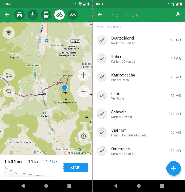 maps.me app fahrrad navi app kostenlos