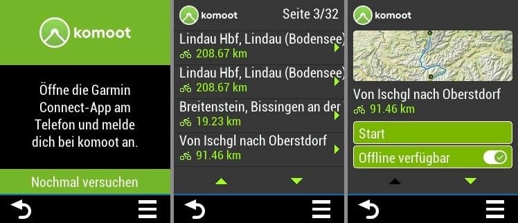 Garmin Edge 830 Test komoot Connect IQ App Fahrrad Navigation