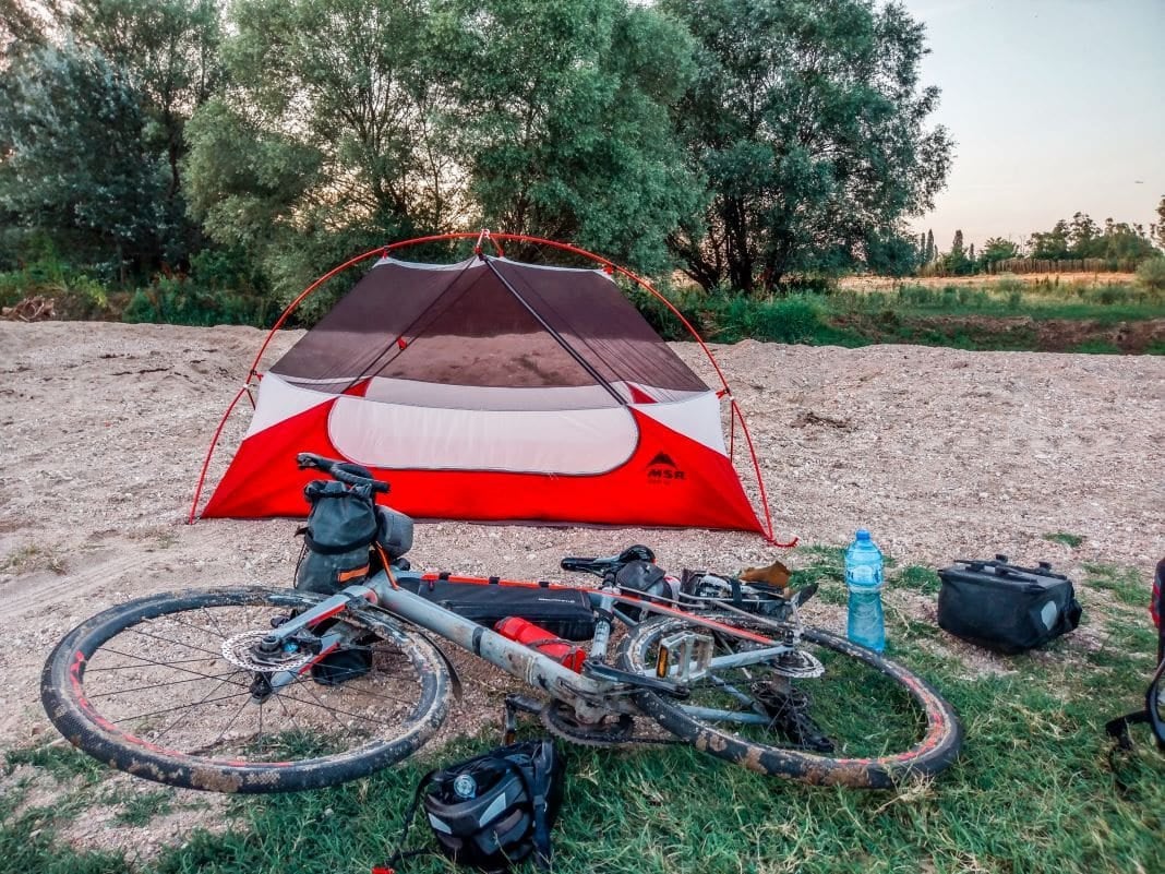 Bikepacking tent in Turkey