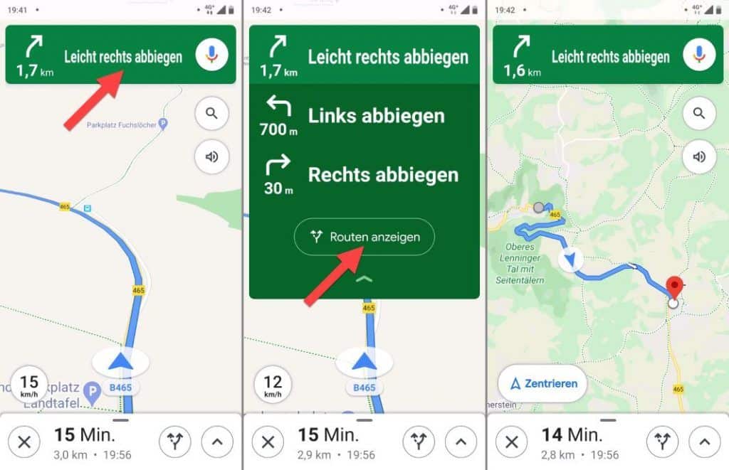 googlemaps fahrrad navigation auf km umstellen