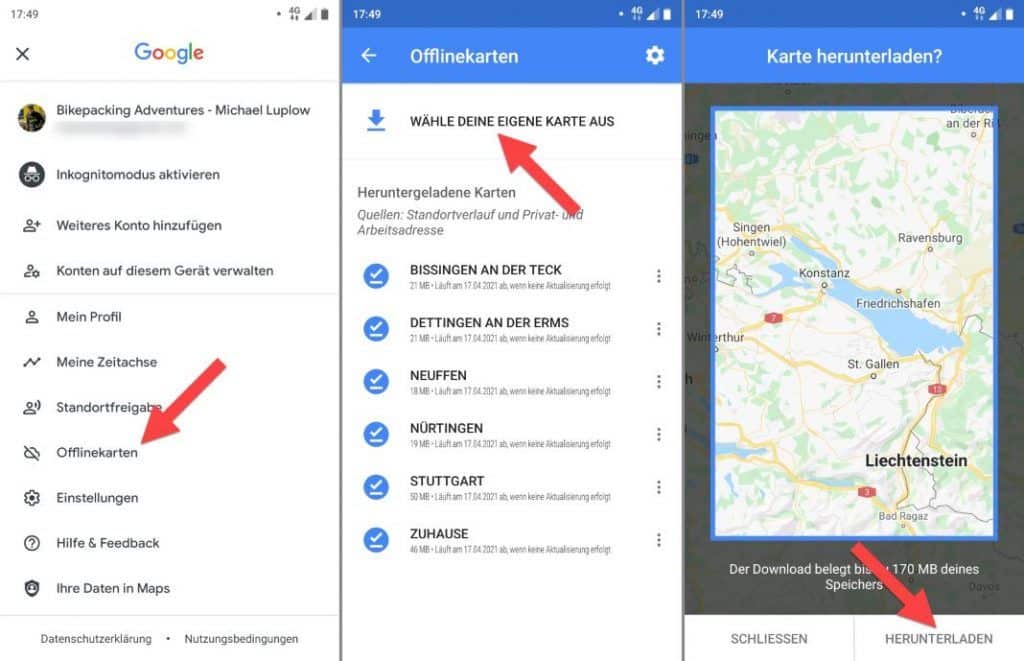 Google Maps Fahrrad Navigation Offline Karten Download