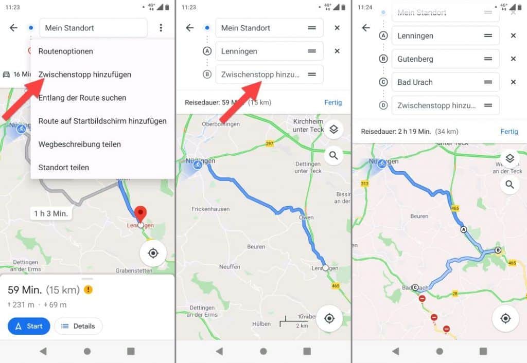 google maps fahrrad auswählen