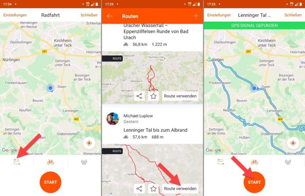 Strava App Route Navigation