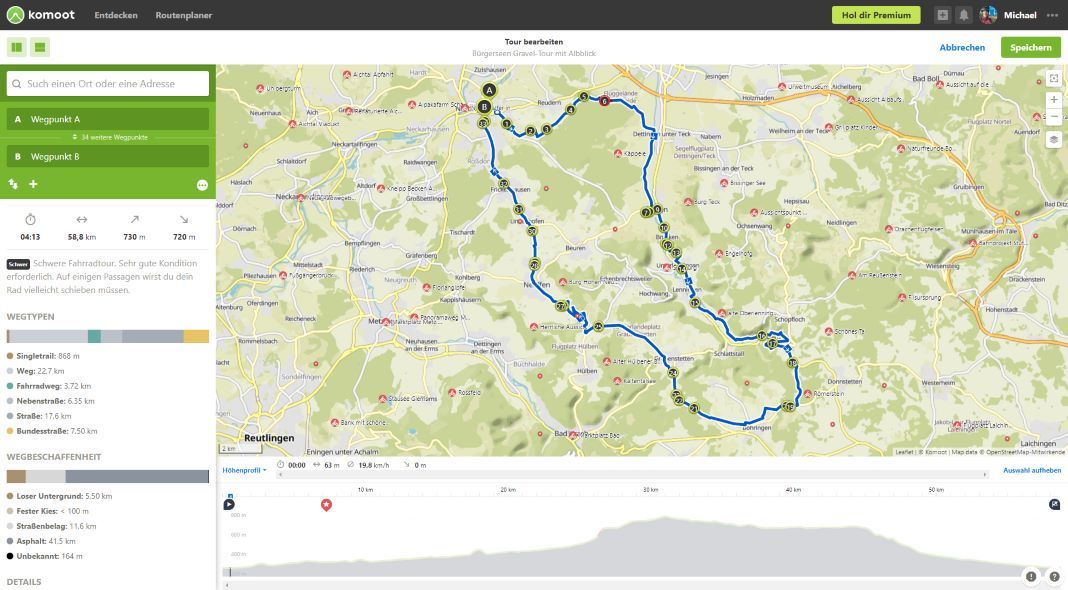 komoot route planner for PC