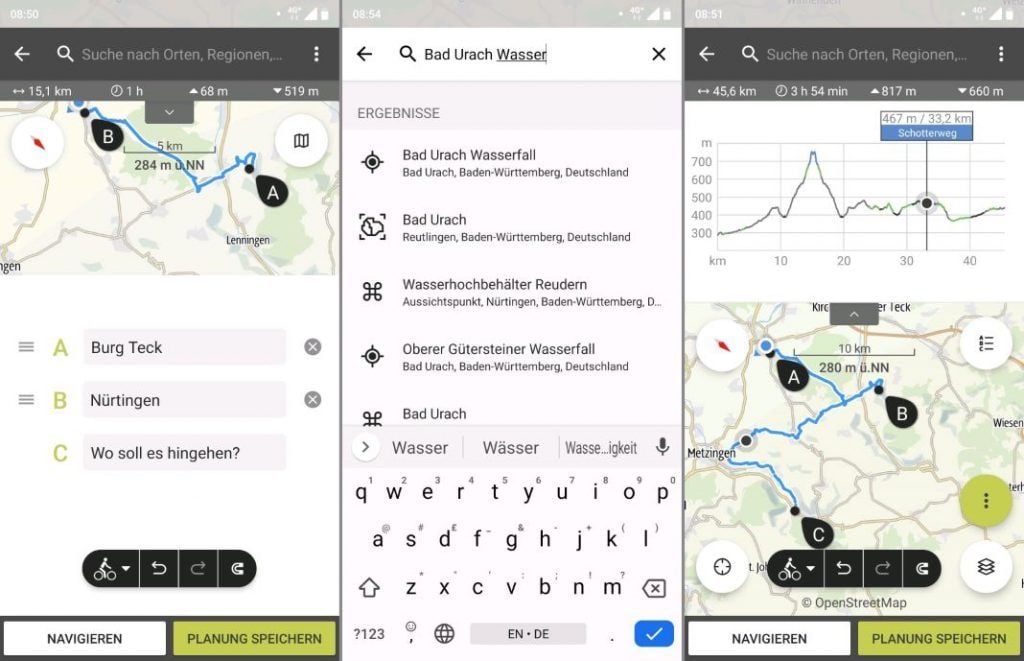 Outdooractive App Test Tour Planner Android