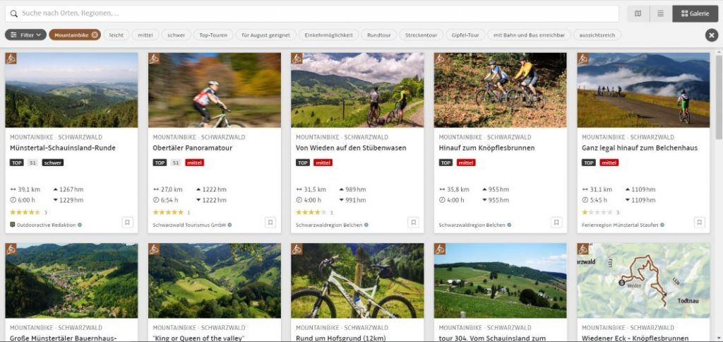 Outdooractive bike tour planner gallery