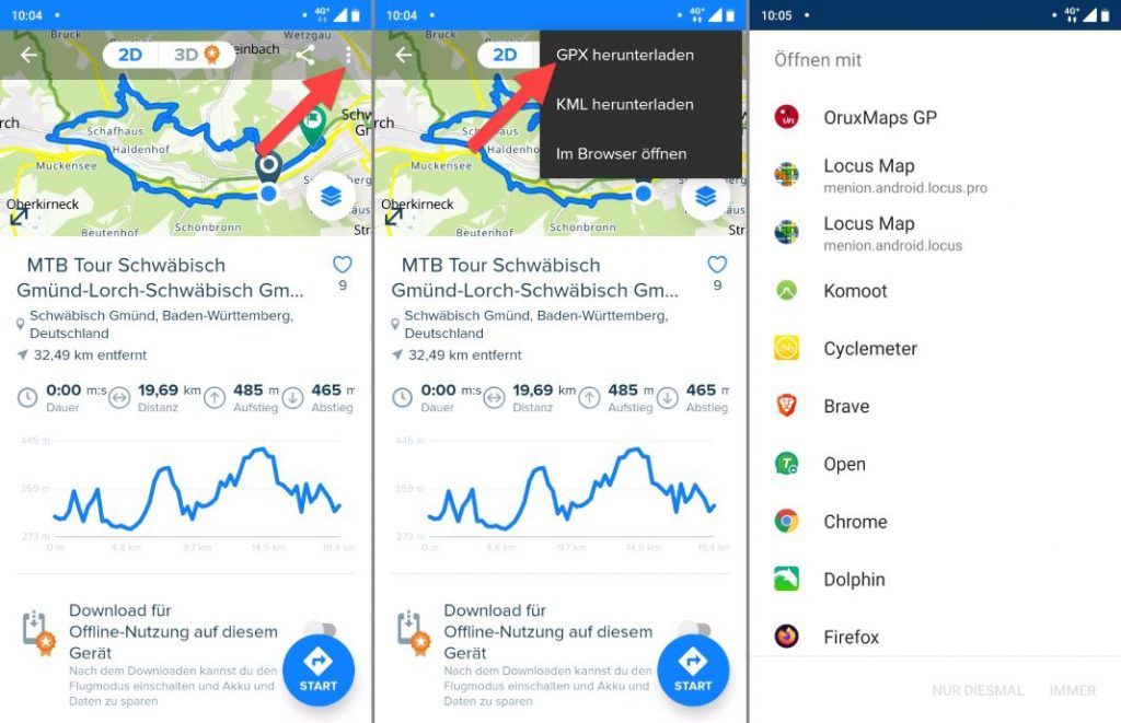 Bikemap App Test Bikemap GPX Export in App