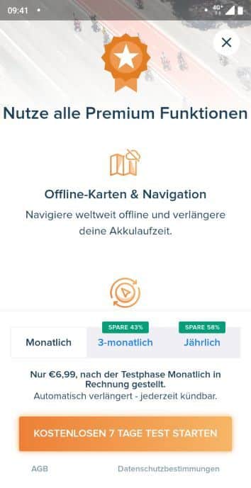 Bikemap App Test Premium Vorteile