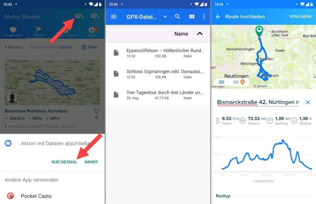 Bikemap GPX Import in App Erfahrungen