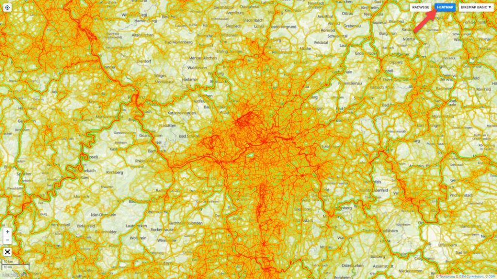 Bikemap Routenplaner Heatmap im Test