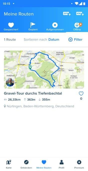 Bikemap Test Erfahrungen Offline Karten und Strecke