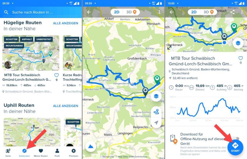 Strecken bei Bikemap finden Erfahrungen