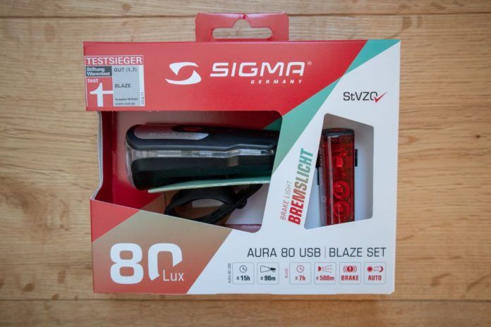 Sigma Aura 80 Front Light Blaze Rear Light Set