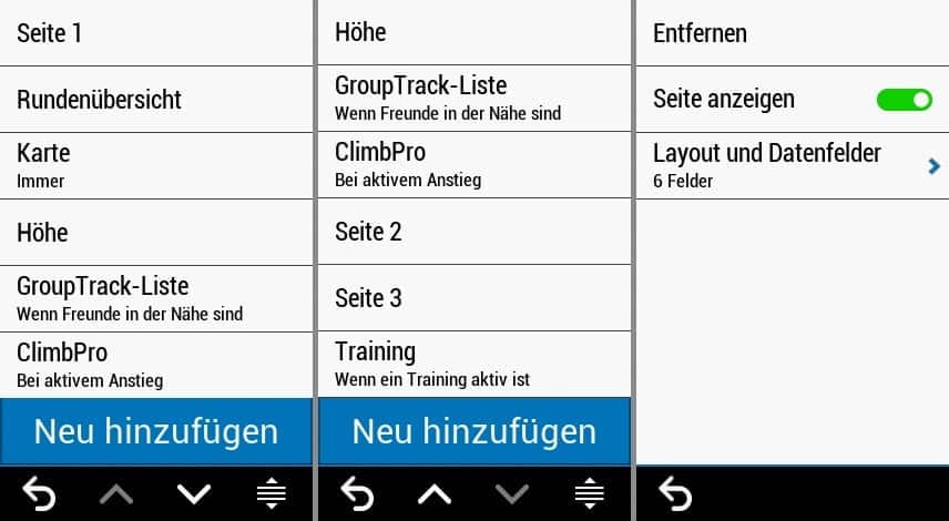 garmin edge 1030 plus datenseiten einstellen