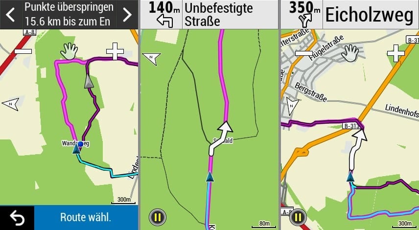 garmin edge 1030 plus navigation rerouting punkte überspringen