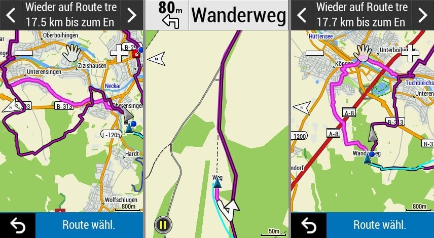 garmin edge 1030 plus navigation rerouting wieder auf route tre